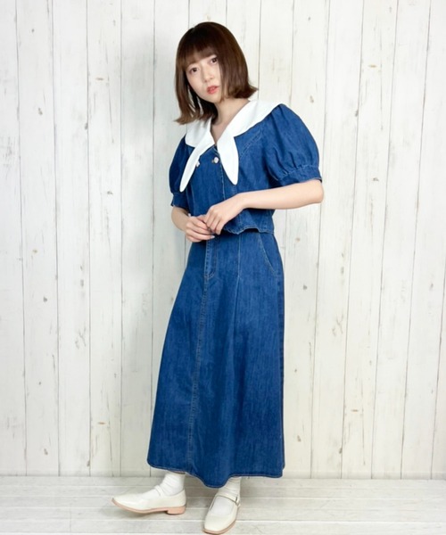 Clice de Paris（クリシェドゥパリス）の「K/デニムセットアップ（セットアップ・レディース・ブルー/サックスブルー・ONESIZE）」の2枚目の写真