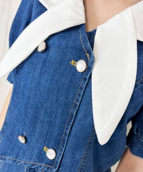 Clice de Paris（クリシェドゥパリス）の「K/デニムセットアップ（セットアップ・レディース・ブルー/サックスブルー・ONESIZE）」の6枚目の写真