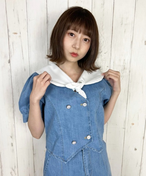 Clice de Paris（クリシェドゥパリス）の「K/デニムセットアップ（セットアップ・レディース・ブルー/サックスブルー・ONESIZE）」の8枚目の写真