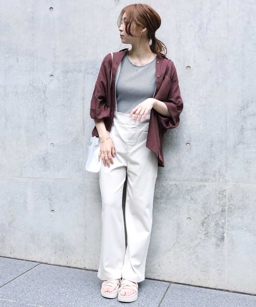 HONEYSUCKLE ROSE（ハニーサックルローズ）の「【HONEYSUCKLE ROSE】半袖ビッグシャツ（シャツ/ブラウス・レディース・ブラック/ブラウン・M/L）」の8枚目の写真