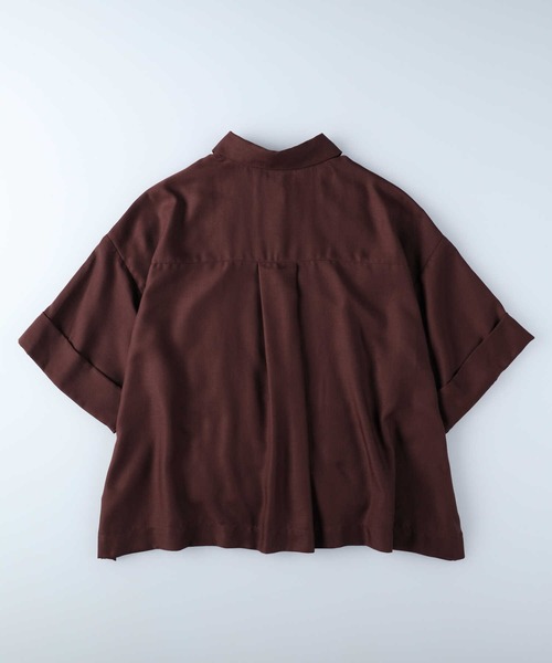 HONEYSUCKLE ROSE（ハニーサックルローズ）の「【HONEYSUCKLE ROSE】半袖ビッグシャツ（シャツ/ブラウス・レディース・ブラック/ブラウン・M/L）」の13枚目の写真