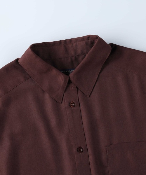 HONEYSUCKLE ROSE（ハニーサックルローズ）の「【HONEYSUCKLE ROSE】半袖ビッグシャツ（シャツ/ブラウス・レディース・ブラック/ブラウン・M/L）」の14枚目の写真