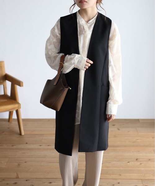 sakishimatokyo（サキシマトーキョー）の「＜選べる柄素材＞フラワー＆レースシャツ/ブラウス/羽織（シャツ/ブラウス・レディース・ブラック/アイボリー/スモークピンク/ネイビー/グリーン系その他/ホワイト系その他/ブラック系その他・M/FREE/フリー/S）」の12枚目の写真