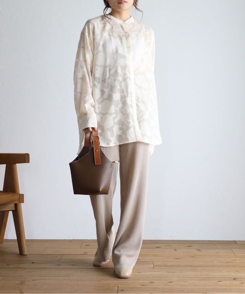 sakishimatokyo（サキシマトーキョー）の「＜選べる柄素材＞フラワー＆レースシャツ/ブラウス/羽織（シャツ/ブラウス・レディース・ブラック/アイボリー/スモークピンク/ネイビー/グリーン系その他/ホワイト系その他/ブラック系その他・M/FREE/フリー/S）」の13枚目の写真