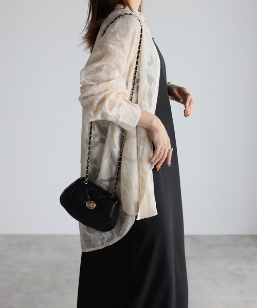 sakishimatokyo（サキシマトーキョー）の「＜選べる柄素材＞フラワー＆レースシャツ/ブラウス/羽織（シャツ/ブラウス・レディース・ブラック/アイボリー/スモークピンク/ネイビー/グリーン系その他/ホワイト系その他/ブラック系その他・M/FREE/フリー/S）」の16枚目の写真