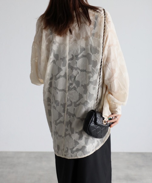 sakishimatokyo（サキシマトーキョー）の「＜選べる柄素材＞フラワー＆レースシャツ/ブラウス/羽織（シャツ/ブラウス・レディース・ブラック/アイボリー/スモークピンク/ネイビー/グリーン系その他/ホワイト系その他/ブラック系その他・M/FREE/フリー/S）」の17枚目の写真