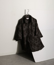 総柄トロミ半袖オーバーサイズシャツ/柄シャツ