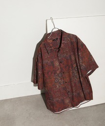 総柄トロミ半袖オーバーサイズシャツ/柄シャツ