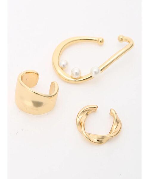 ehka sopo（エヘカソポ）の「イヤーカフセット（ネックレス・レディース・オフホワイト/ブラウン/グレー・ﾌﾘ-）」の2枚目の写真