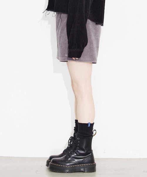 X-girl（エックスガール）の「RIB SHORT PANTS（その他パンツ・レディース・ブラック/ブラウン/グレー・S/M）」の4枚目の写真