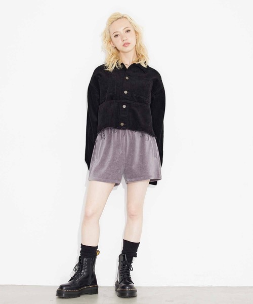 X-girl（エックスガール）の「RIB SHORT PANTS（その他パンツ・レディース・ブラック/ブラウン/グレー・S/M）」の10枚目の写真