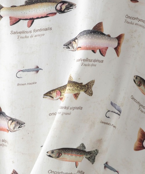 RAGEBLUE(レイジブルー)の「フィッシングプリント/レーヨン柄シャツ(シャツ/ブラウス・メンズ・ホワイト/ネイビー・MEDIUM/LARGE)」の12枚目の写真