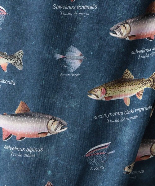 RAGEBLUE(レイジブルー)の「フィッシングプリント/レーヨン柄シャツ(シャツ/ブラウス・メンズ・ホワイト/ネイビー・MEDIUM/LARGE)」の19枚目の写真