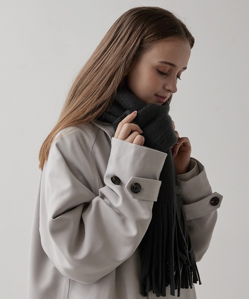 CLEL（クレイル）の「【CLEL】Volume Loose Muffler/ボリュームルーズマフラー（マフラー・メンズ・モカ/アイボリー/チャコールグレー・FREE）」の14枚目の写真