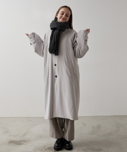 CLEL（クレイル）の「【CLEL】Volume Loose Muffler/ボリュームルーズマフラー（マフラー・メンズ・モカ/アイボリー/チャコールグレー・FREE）」の15枚目の写真