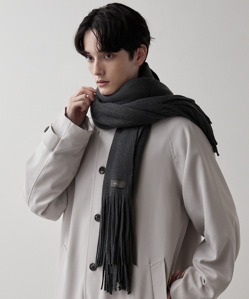 CLEL（クレイル）の「【CLEL】Volume Loose Muffler/ボリュームルーズマフラー（マフラー・メンズ・モカ/アイボリー/チャコールグレー・FREE）」の18枚目の写真