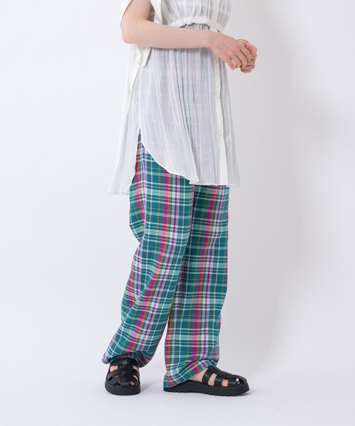 Paradise Picnic（パラダイスピクニック）の「Lallia Mu チェックワイドパンツ（その他パンツ・レディース・ベージュ/グリーン・FREE）」の16枚目の写真