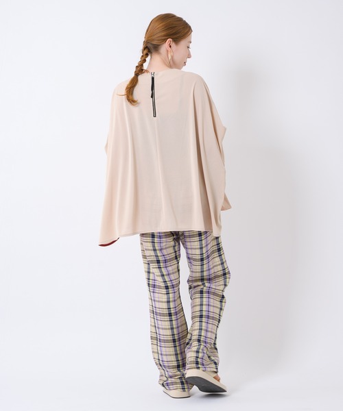 Paradise Picnic（パラダイスピクニック）の「Lallia Mu チェックワイドパンツ（その他パンツ・レディース・ベージュ/グリーン・FREE）」の4枚目の写真