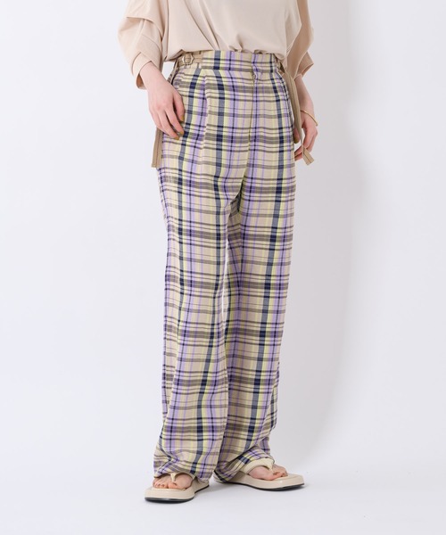 Paradise Picnic（パラダイスピクニック）の「Lallia Mu チェックワイドパンツ（その他パンツ・レディース・ベージュ/グリーン・FREE）」の17枚目の写真