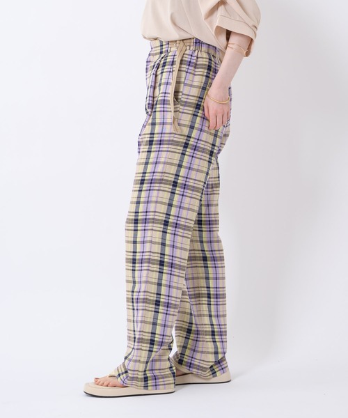 Paradise Picnic（パラダイスピクニック）の「Lallia Mu チェックワイドパンツ（その他パンツ・レディース・ベージュ/グリーン・FREE）」の21枚目の写真