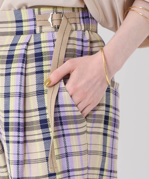 Paradise Picnic（パラダイスピクニック）の「Lallia Mu チェックワイドパンツ（その他パンツ・レディース・ベージュ/グリーン・FREE）」の8枚目の写真