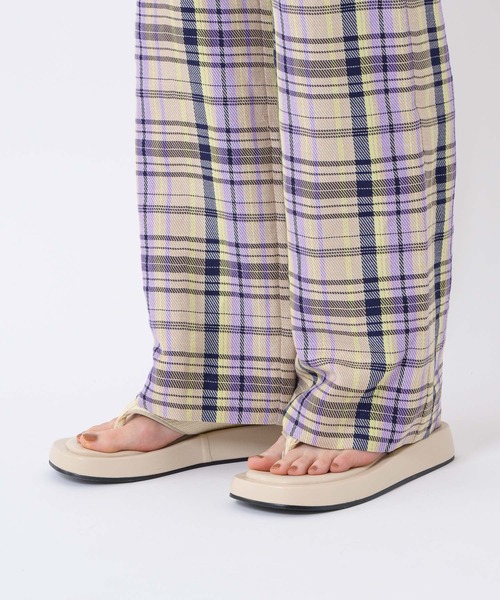 Paradise Picnic（パラダイスピクニック）の「Lallia Mu チェックワイドパンツ（その他パンツ・レディース・ベージュ/グリーン・FREE）」の22枚目の写真