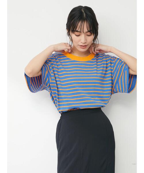 Sugar spoon(シュガースプーン)の「・SUGAR SPOON ボーダーワイドTシャツ(Tシャツ/カットソー・レディース・ピンク/ターコイズブルー/ブルー/グリーン・FREE)」の18枚目の写真