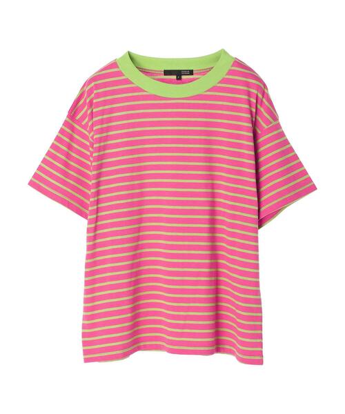 Sugar spoon(シュガースプーン)の「・SUGAR SPOON ボーダーワイドTシャツ(Tシャツ/カットソー・レディース・ピンク/ターコイズブルー/ブルー/グリーン・FREE)」の8枚目の写真