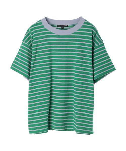 Sugar spoon(シュガースプーン)の「・SUGAR SPOON ボーダーワイドTシャツ(Tシャツ/カットソー・レディース・ピンク/ターコイズブルー/ブルー/グリーン・FREE)」の7枚目の写真