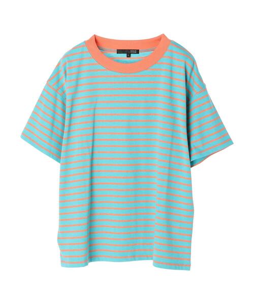 Sugar spoon(シュガースプーン)の「・SUGAR SPOON ボーダーワイドTシャツ(Tシャツ/カットソー・レディース・ピンク/ターコイズブルー/ブルー/グリーン・FREE)」の6枚目の写真