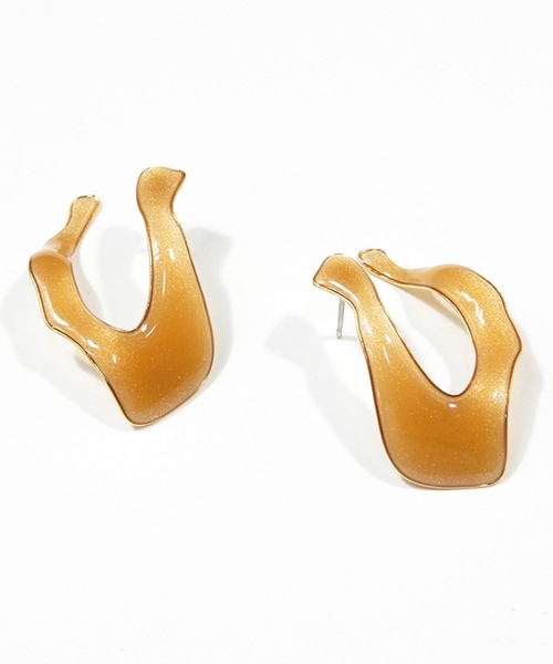 The Rule(ザルール)の「The Rule ザルール:Arcana pieced earring カーブフープピアス(ピアス(両耳用)・レディース・チャコールグレー/オレンジ/ブルー・FREE)」の1枚目の写真