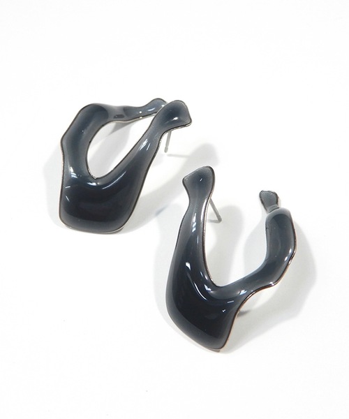 The Rule(ザルール)の「The Rule ザルール:Arcana pieced earring カーブフープピアス(ピアス(両耳用)・レディース・チャコールグレー/オレンジ/ブルー・FREE)」の3枚目の写真