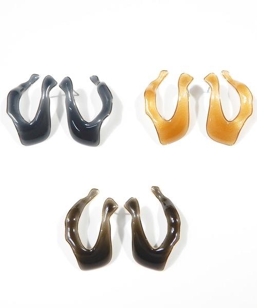 The Rule(ザルール)の「The Rule ザルール:Arcana pieced earring カーブフープピアス(ピアス(両耳用)・レディース・チャコールグレー/オレンジ/ブルー・FREE)」の6枚目の写真