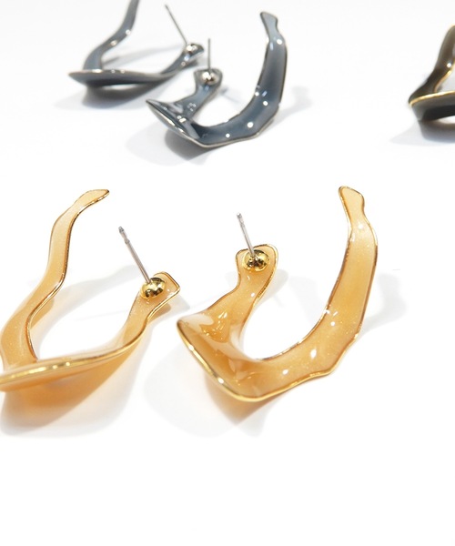 The Rule(ザルール)の「The Rule ザルール:Arcana pieced earring カーブフープピアス(ピアス(両耳用)・レディース・チャコールグレー/オレンジ/ブルー・FREE)」の8枚目の写真