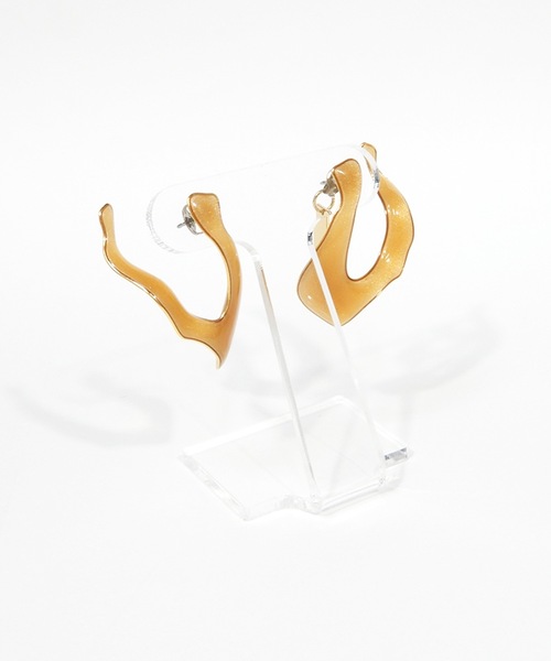 The Rule(ザルール)の「The Rule ザルール:Arcana pieced earring カーブフープピアス(ピアス(両耳用)・レディース・チャコールグレー/オレンジ/ブルー・FREE)」の11枚目の写真