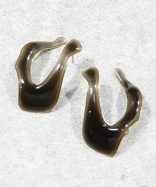 The Rule(ザルール)の「The Rule ザルール:Arcana pieced earring カーブフープピアス(ピアス(両耳用)・レディース・チャコールグレー/オレンジ/ブルー・FREE)」の13枚目の写真