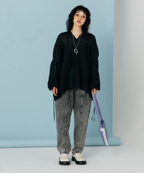 CITEN（シテン）の「＜CITEN＞ケミカルウォッシュ デニムパンツ（デニムパンツ・レディース・コバルトブルー/ブラック・S/M）」の11枚目の写真