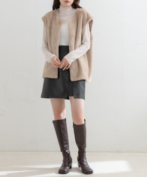 OLIVE des OLIVE（オリーブデオリーブ）の「【WEB限定】ファーベスト（ベスト・レディース・ベージュ/オフホワイト/ブラウン・FREE）」の9枚目の写真