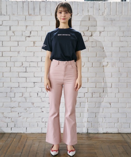 MIRO AMURETTE（ミロアミュレット）の「fit straight denim/セミフレアカラーデニム（デニムパンツ・レディース・チャコールグレー/ベビーピンク・SMALL/MEDIUM）」の6枚目の写真