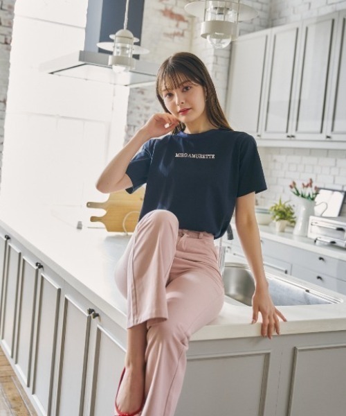 MIRO AMURETTE（ミロアミュレット）の「fit straight denim/セミフレアカラーデニム（デニムパンツ・レディース・チャコールグレー/ベビーピンク・SMALL/MEDIUM）」の10枚目の写真