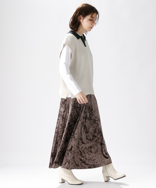 niko and（ニコアンド）の「洗えるスキッパー襟付きベスト（ベスト