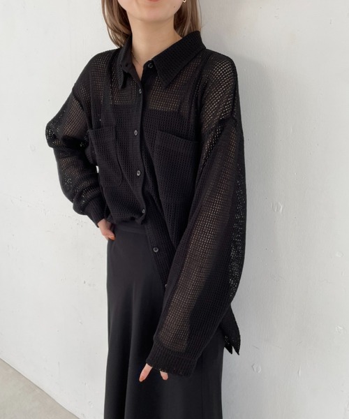 LOWRYS FARM(ローリーズファーム)の「メッシュユルシャツ 123090(シャツ/ブラウス・レディース・ホワイト/ブラック/ブラウン・FREE)」の16枚目の写真