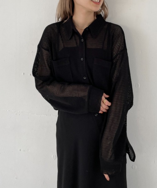 LOWRYS FARM(ローリーズファーム)の「メッシュユルシャツ 123090(シャツ/ブラウス・レディース・ホワイト/ブラック/ブラウン・FREE)」の17枚目の写真