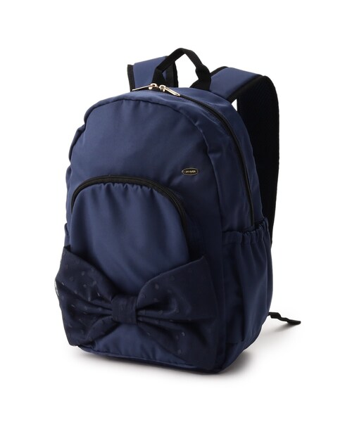 SHOO・LA・RUE（シューラルー）の「◆サテンリボンリュック（バックパック/リュック・キッズ・ベージュ/ネイビー/ライトパープル・00）」の2枚目の写真