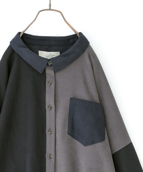 osharewalker（オシャレウォーカー）の「【廃盤】『配色デザインコーデュロイシャツ』（シャツ/ブラウス・レディース・カーキ/グレー・FREE）」の18枚目の写真