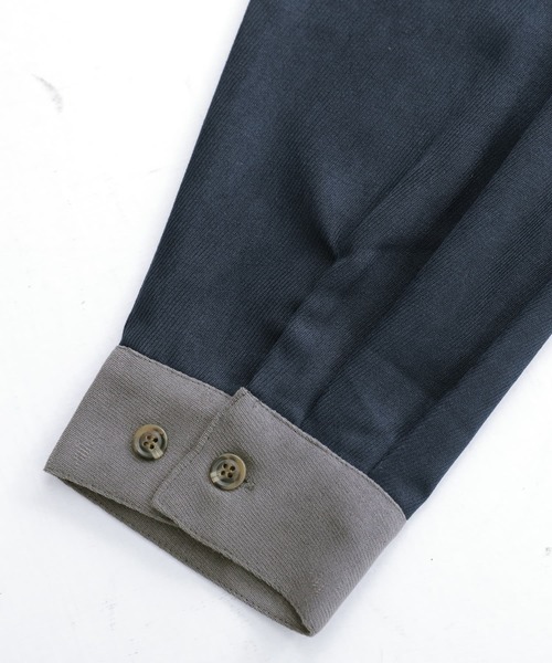 osharewalker（オシャレウォーカー）の「【廃盤】『配色デザインコーデュロイシャツ』（シャツ/ブラウス・レディース・カーキ/グレー・FREE）」の19枚目の写真