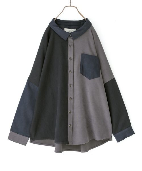 osharewalker（オシャレウォーカー）の「【廃盤】『配色デザインコーデュロイシャツ』（シャツ/ブラウス・レディース・カーキ/グレー・FREE）」の22枚目の写真