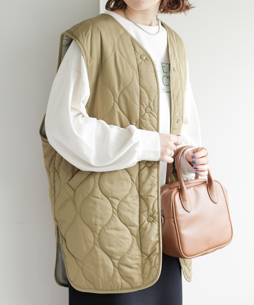 DISCOAT(ディスコート)の「【WEB限定】キルトライトベスト(ベスト・レディース・アイボリー/ベージュ/ブラック/ライトカーキ/カーキ/グレイッシュベージュ・FREE)」の6枚目の写真