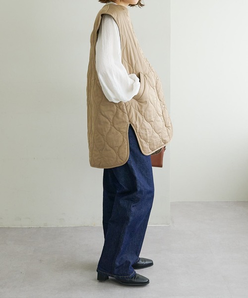 DISCOAT(ディスコート)の「【WEB限定】キルトライトベスト(ベスト・レディース・アイボリー/ベージュ/ブラック/ライトカーキ/カーキ/グレイッシュベージュ・FREE)」の10枚目の写真