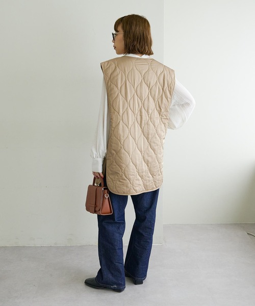 DISCOAT(ディスコート)の「【WEB限定】キルトライトベスト(ベスト・レディース・アイボリー/ベージュ/ブラック/ライトカーキ/カーキ/グレイッシュベージュ・FREE)」の11枚目の写真